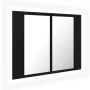 Armario espejo de baño con luz LED acrílico negro 60x12x45 cm de vidaXL, Tocadores de baño - Ref: Foro24-804957, Precio: 52,7...