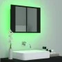 Armario espejo de baño con luz LED acrílico negro 60x12x45 cm de vidaXL, Tocadores de baño - Ref: Foro24-804957, Precio: 52,7...
