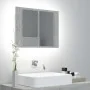 Mirror cabinet for bathroom with LED light, made of gray acrylic concrete, measuring 60x12x45 cm. by vidaXL, bathroom vanitie...