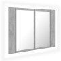 Armario espejo baño luz LED acrílico gris hormigón 60x12x45 cm de vidaXL, Tocadores de baño - Ref: Foro24-804960, Precio: 46,...