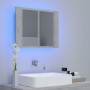 Armario espejo baño luz LED acrílico gris hormigón 60x12x45 cm de vidaXL, Tocadores de baño - Ref: Foro24-804960, Precio: 46,...