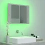 Mirror cabinet for bathroom with LED light, made of gray acrylic concrete, measuring 60x12x45 cm. by vidaXL, bathroom vanitie...