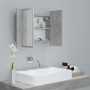 Armario espejo baño luz LED acrílico gris hormigón 60x12x45 cm de vidaXL, Tocadores de baño - Ref: Foro24-804960, Precio: 46,...