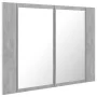 Mirror cabinet for bathroom with LED light, made of gray acrylic concrete, measuring 60x12x45 cm. by vidaXL, bathroom vanitie...