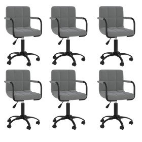 Sillas de comedor giratorias 6 unidades terciopelo gris oscuro Sillas de comedor giratorias 6 unidades terciopelo gris oscuro