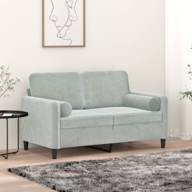 Cojines decorativos 2 uds terciopelo gris claro Ø15x50 cm de vidaXL, Cojines - Ref: Foro24-349509, Precio: 25,59 €, Descuento: %