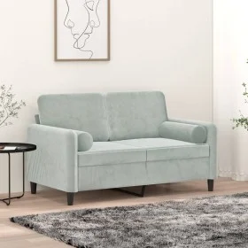Decorative cushions 2 units light gray velvet Ø15x50 cm by vidaXL, Cushions - Ref: Foro24-349509, Price: 25,37 €, Discount: %