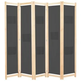 Raumteiler mit 5 grauen Stoffpaneelen, 200x170x4 cm. von vidaXL, Raumteiler - Ref: Foro24-248177, Preis: 72,21 €, Rabatt: %