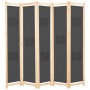 Biombo divisor 5 paneles de tela gris 200x170x4 cm de vidaXL, Divisores de ambientes - Ref: Foro24-248177, Precio: 70,16 €, D...