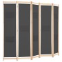 Biombo divisor 5 paneles de tela gris 200x170x4 cm de vidaXL, Divisores de ambientes - Ref: Foro24-248177, Precio: 70,16 €, D...