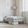 Bettgestell aus Metall mit weißem Kopfteil 100x190 cm von vidaXL, Betten und Lattenroste - Ref: Foro24-353678, Preis: 69,74 €...