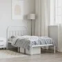 Metal bed frame with white headboard 100x190 cm by vidaXL, Beds and slatted bases - Ref: Foro24-353678, Price: 68,72 €, Disco...