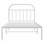 Bettgestell aus Metall mit weißem Kopfteil 100x190 cm von vidaXL, Betten und Lattenroste - Ref: Foro24-353678, Preis: 69,74 €...