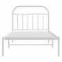 Metal bed frame with white headboard 100x190 cm by vidaXL, Beds and slatted bases - Ref: Foro24-353678, Price: 68,72 €, Disco...
