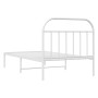 Bettgestell aus Metall mit weißem Kopfteil 100x190 cm von vidaXL, Betten und Lattenroste - Ref: Foro24-353678, Preis: 69,74 €...