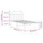 Bettgestell aus Metall mit weißem Kopfteil 100x190 cm von vidaXL, Betten und Lattenroste - Ref: Foro24-353678, Preis: 69,74 €...