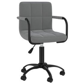 Silla de comedor giratoria de terciopelo gris oscuro Silla de comedor giratoria de terciopelo gris oscuro
