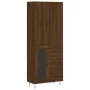 Tall brown oak plywood sideboard 69.5x34x180 cm by vidaXL, Sideboards - Ref: Foro24-3198104, Price: 166,06 €, Discount: %