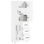 Tall white plywood sideboard 69.5x34x180 cm by vidaXL, Sideboards - Ref: Foro24-3198097, Price: 170,14 €, Discount: %