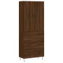 Tall brown oak plywood sideboard 69.5x34x180 cm by vidaXL, Sideboards - Ref: Foro24-3198088, Price: 165,50 €, Discount: %