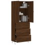 Tall brown oak plywood sideboard 69.5x34x180 cm by vidaXL, Sideboards - Ref: Foro24-3198088, Price: 165,50 €, Discount: %