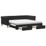 Sofá cama nido con cajones terciopelo negro 100x200 cm de vidaXL, Camas y somieres - Ref: Foro24-3197854, Precio: 481,16 €, D...