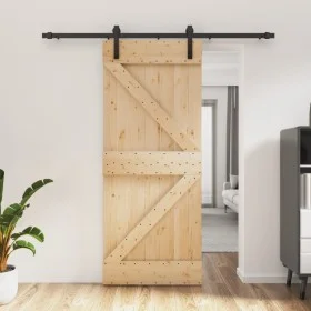 Puerta corredera con herrajes madera maciza de pino 85x210 cm von vidaXL, Türen - Ref: Foro24-3202984, Preis: 171,20 €, Rabat...