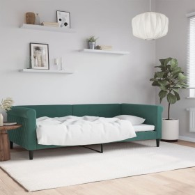 Dark green velvet sofa bed 100x200 cm by vidaXL, Beds and slatted bases - Ref: Foro24-354253, Price: 197,04 €, Discount: %