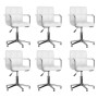 Sillas de comedor giratorias 6 unidades cuero sintético blanco