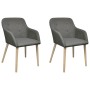 Dining chairs 2 pcs light gray fabric and solid oak wood by vidaXL, dining chairs - Ref: Foro24-241156, Price: 231,53 €, Disc...