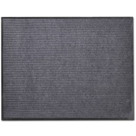 Alfombra de entrada PVC gris 90x120 cm