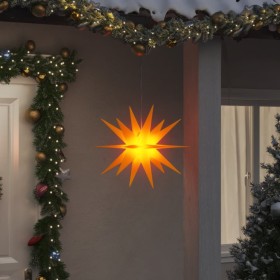 Lámpara de Navidad con LED plegable amarilla 43 cm