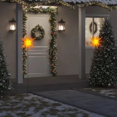 LED-Weihnachtslampe und gelber klappbarer Erdspieß 57 cm von vidaXL, Weihnachtsbeleuchtung - Ref: Foro24-356192, Preis: 37,40...