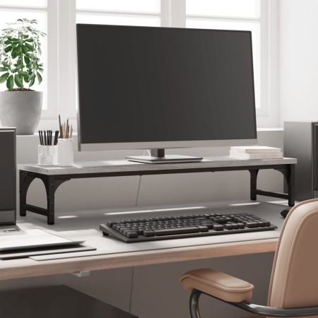Sonoma gray engineered wood screen support 85x23x15.5 cm by vidaXL, Computer bases and risers - Ref: Foro24-834008, Price: 22...
