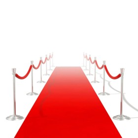 Alfombra de pasillo roja 1 x 5 m, muy densa 400 g / m²