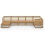 Muebles de jardín 7 piezas marrón miel madera maciza de pino