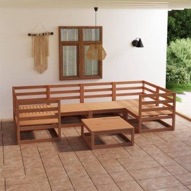Juego de muebles de jardín 7 piezas madera maciza de pino en Conjuntos de jardín | Comprar online en Foro24