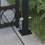 Puerta de valla con arco y 2 postes negra 105x204 cm