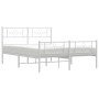 Bettgestell aus Metall mit Kopfteil und weißem Fußteil 120x190 cm von vidaXL, Betten und Lattenroste - Ref: Foro24-355331, Pr...