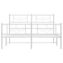 Bettgestell aus Metall mit Kopfteil und weißem Fußteil 120x190 cm von vidaXL, Betten und Lattenroste - Ref: Foro24-355331, Pr...