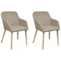 Dining chairs 2 units beige fabric and solid oak wood by vidaXL, dining chairs - Ref: Foro24-241155, Price: 248,98 €, Discoun...