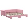 Pink velvet trundle sofa bed 100x200 cm by vidaXL, Beds and slatted bases - Ref: Foro24-3197781, Price: 265,00 €, Discount: %