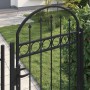 Puerta de valla con arco y 2 postes negra 105x204 cm