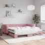 Ausziehbares Schlafsofa mit rosa Samtmatratze 100x200 cm von vidaXL, Betten und Lattenroste - Ref: Foro24-3197805, Preis: 440...