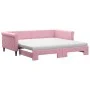 Trundle sofa bed with pink velvet mattress 100x200 cm by vidaXL, Beds and slatted bases - Ref: Foro24-3197805, Price: 432,32 ...