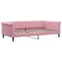 Trundle sofa bed with pink velvet mattress 100x200 cm by vidaXL, Beds and slatted bases - Ref: Foro24-3197805, Price: 432,32 ...