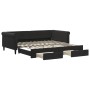 Sofá cama nido con cajones terciopelo negro 100x200 cm de vidaXL, Camas y somieres - Ref: Foro24-3197830, Precio: 333,74 €, D...