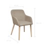 Esszimmerstühle 2 Stück beiger Stoff und massives Eichenholz von vidaXL, Essstühle - Ref: Foro24-241155, Preis: 237,47 €, Rab...