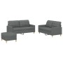 Sofa set with cushions 3 pieces dark gray fabric by vidaXL, Sofas - Ref: Foro24-3201283, Price: 482,87 €, Discount: %