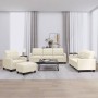 Cream synthetic leather 4-piece sofa set with cushions by vidaXL, Sofas - Ref: Foro24-3201344, Price: 613,28 €, Discount: %
